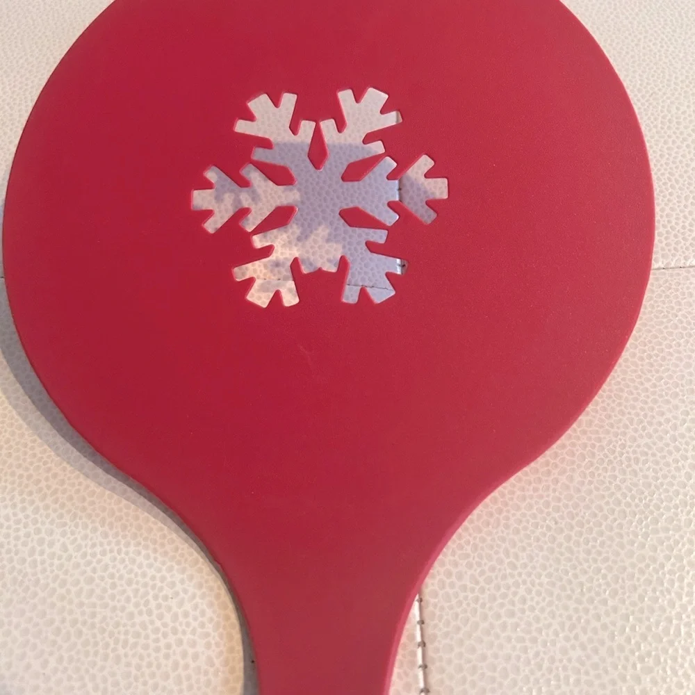 Crate & Barrel Oversized Snowflake Spatula-Red Kitchen Utensil Flapjack Pancake